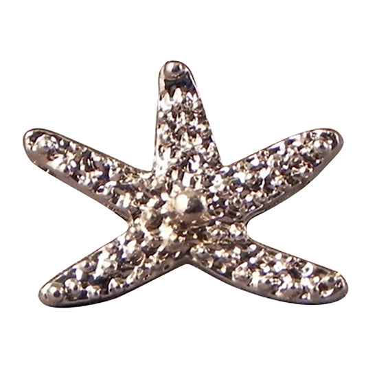 Marine Chrome Starfish Metal Enamel Lapel Pin Badge