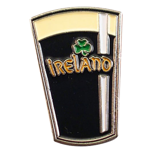 Irish Eire Pint of Stout Guinness Metal Enamel Lapel Pin Badge