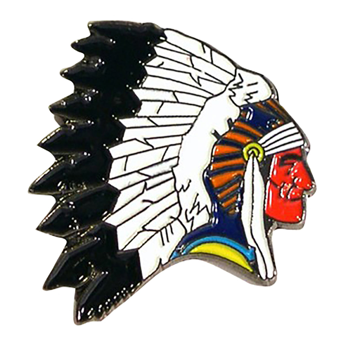 American Red Indian Chief Metal Enamel Lapel Pin Badge