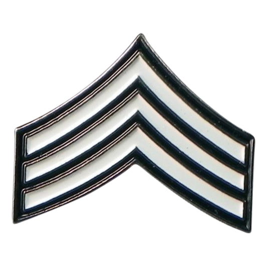 Sergeant Stripes Army Police Metal Enamel Lapel Pin Badge