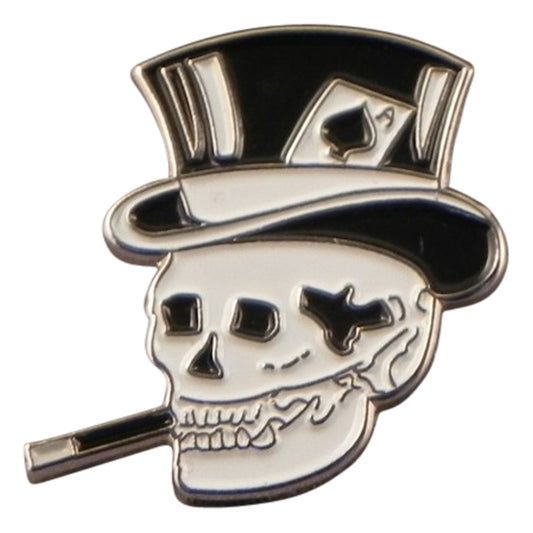 Smoking Skull Metal Enamel Lapel Pin Badge