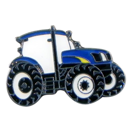 Farmers Blue Tractor Metal Enamel Lapel Pin Badge