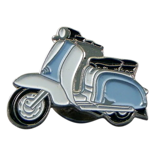 MODS Scooter in Light Blue & White Metal Enamel Lapel Pin Badge