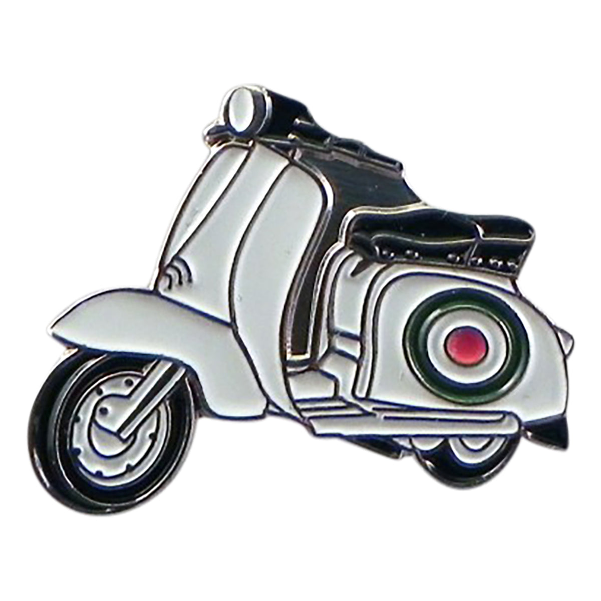 MODS Scooter with Italian Roundel detail Metal Enamel Lapel Pin Badge