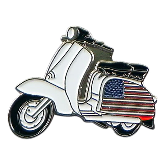 MODS Scooter with USA Stars & Stripes detail Metal Enamel Lapel Pin Badge