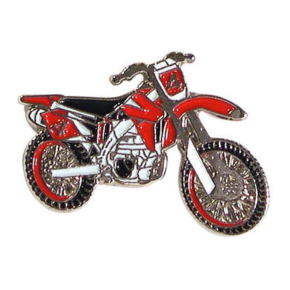 Red Off Road Trials Motocross Motorbike Metal Enamel Lapel Pin Badge