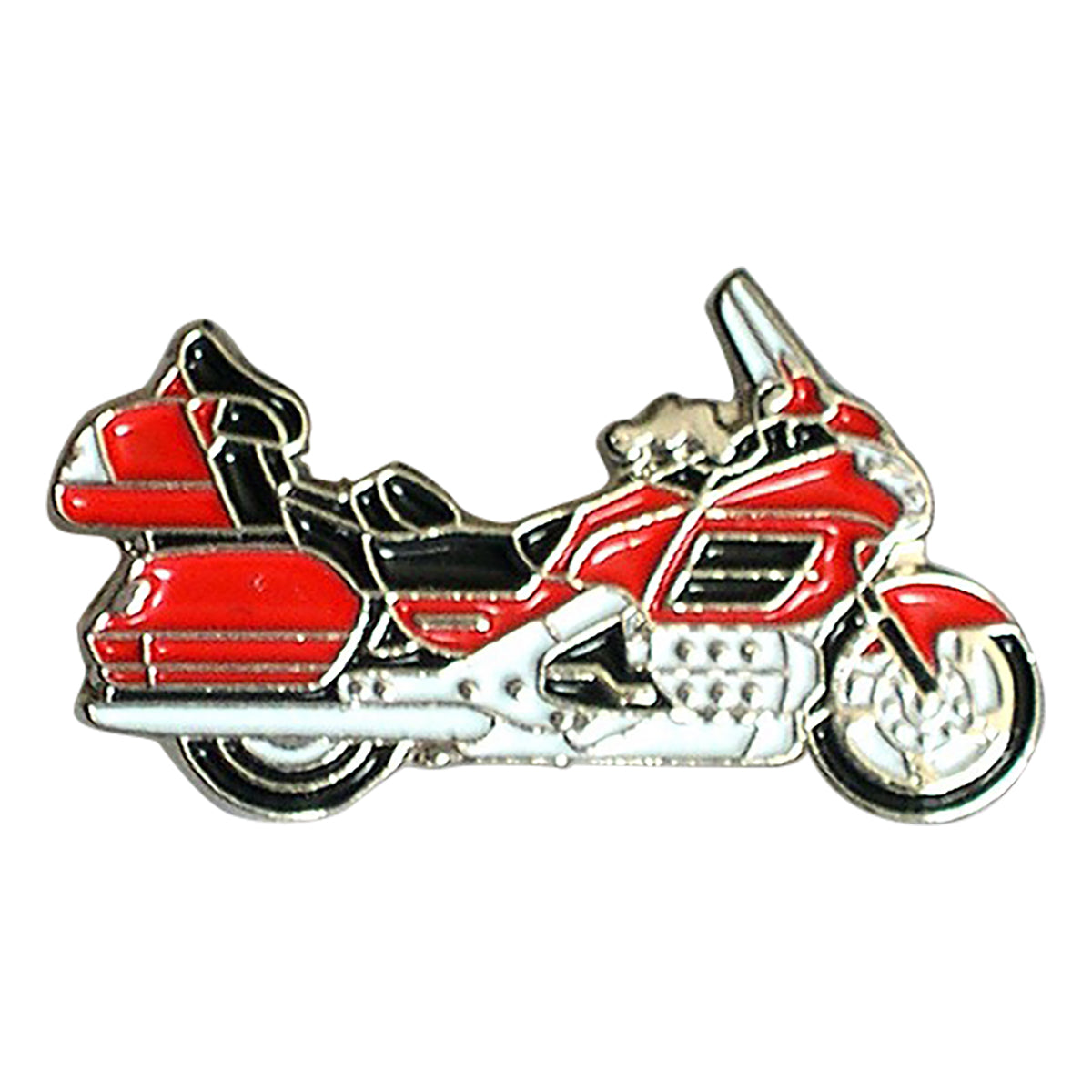 Red Cruiser Motorbike Metal Enamel Lapel Pin Badge
