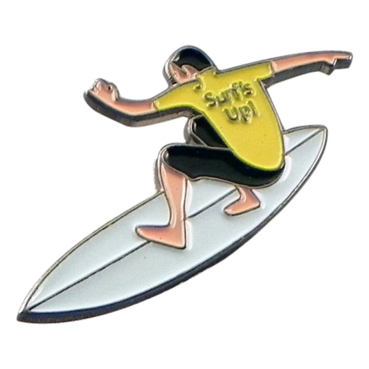Surfer Surfing Surfboard Metal Enamel Lapel Pin Badge