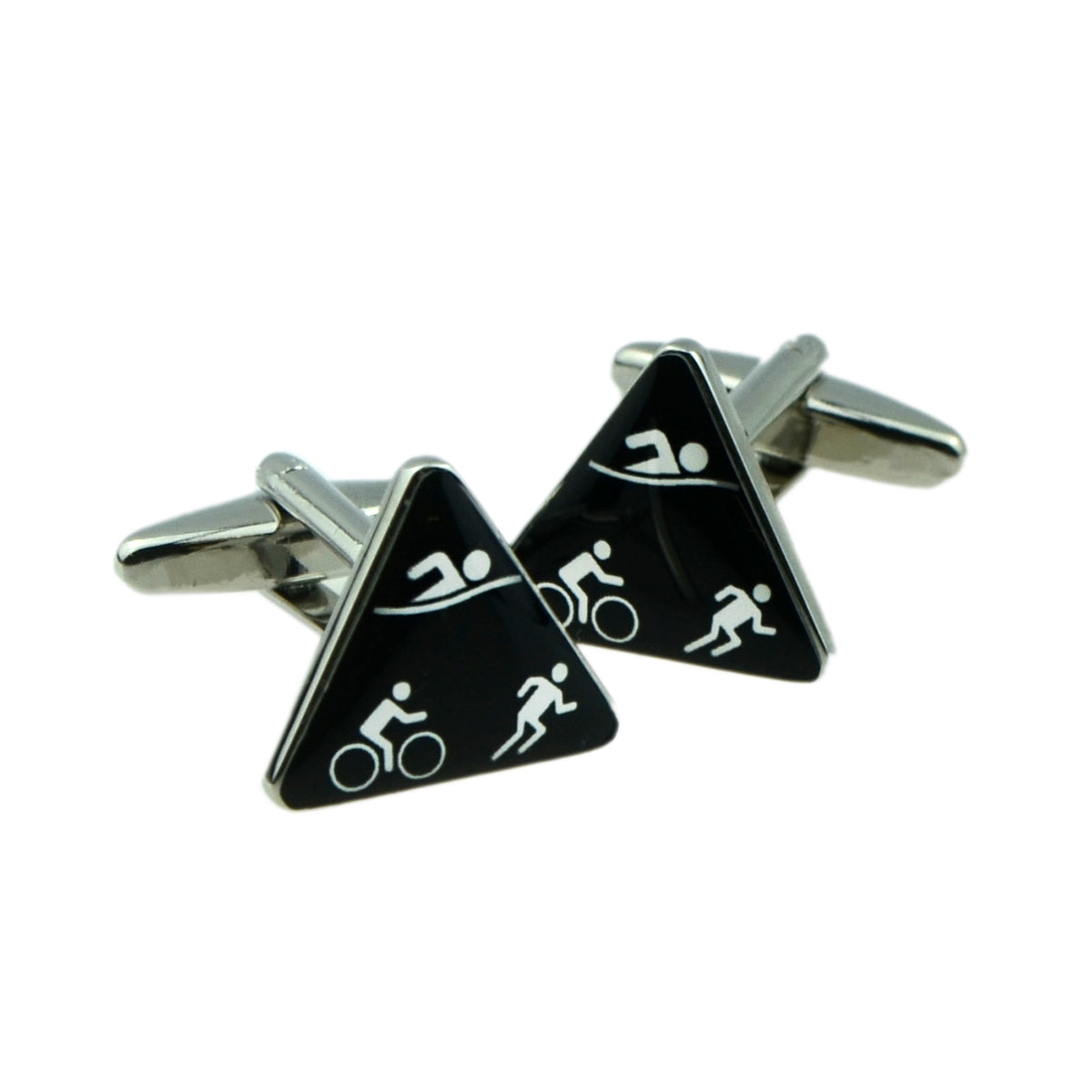 Triathlon Design Triangular Cufflinks (X2AJ443) | Ashton and Finch