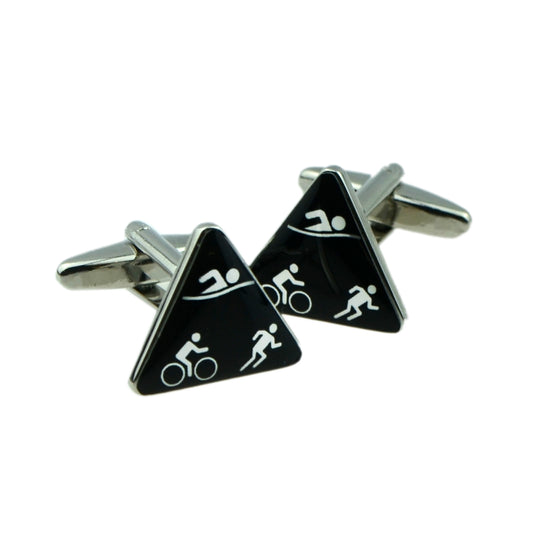 Triathlon Design Triangular Cufflinks (X2AJ443) | Ashton and Finch