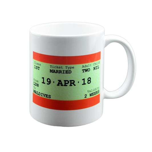Personalised Travel Ticket Mug – Custom Journey Cup | Ashton and Finch