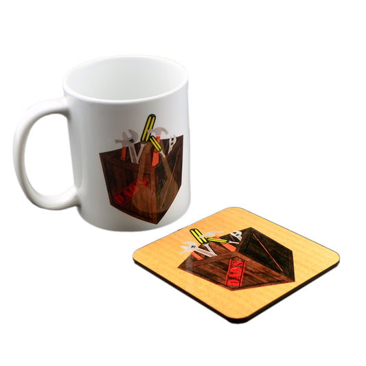 Dad Mug – Toolkit Design with Free Coaster Cup | Ashton and Finch