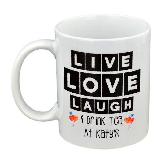 Personalised Live Love Laugh Mug – Tea or Coffee Cup | Ashton and Finch