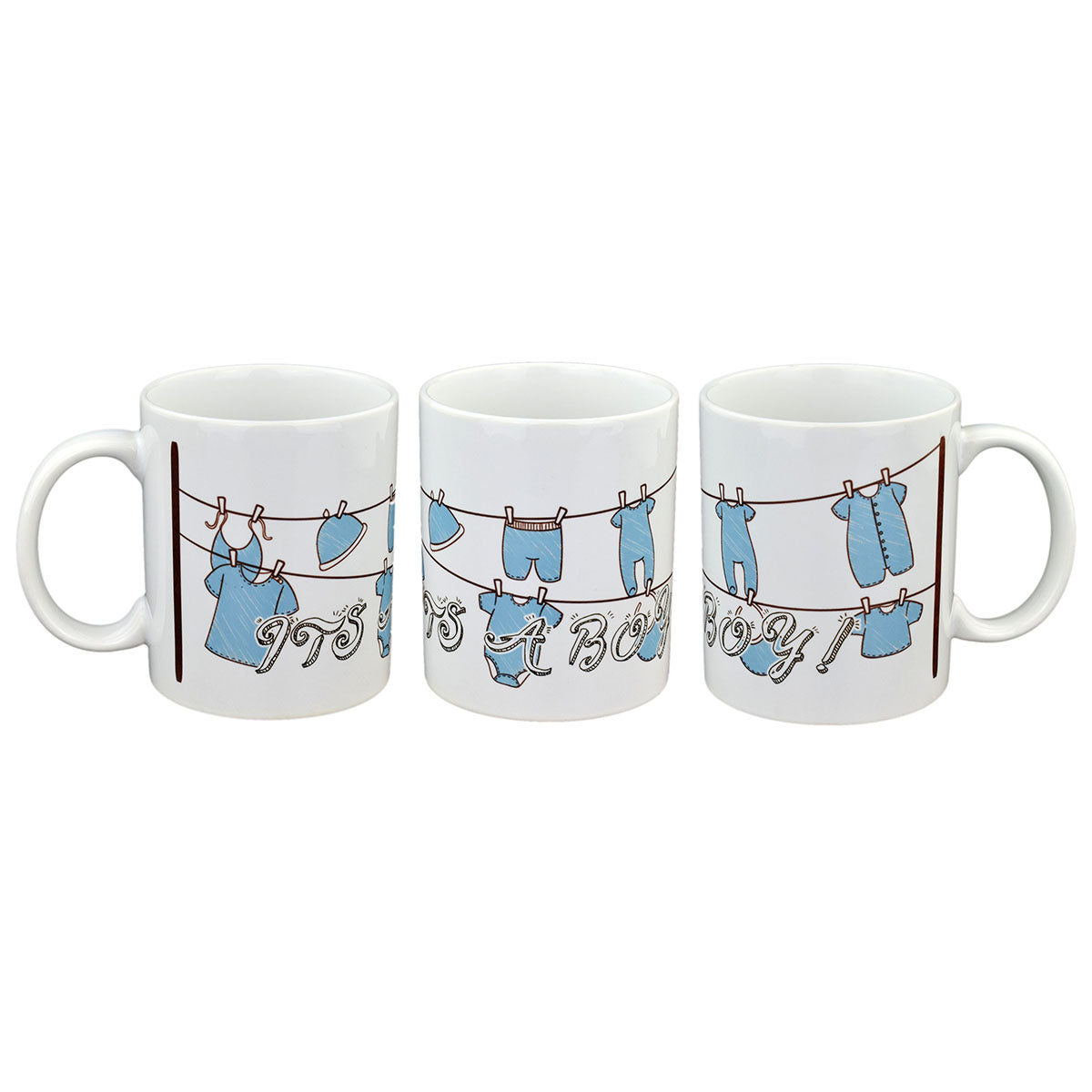 It’s a Boy Mug – Blue Washing Line Baby Coffee Cup | Ashton and Finch