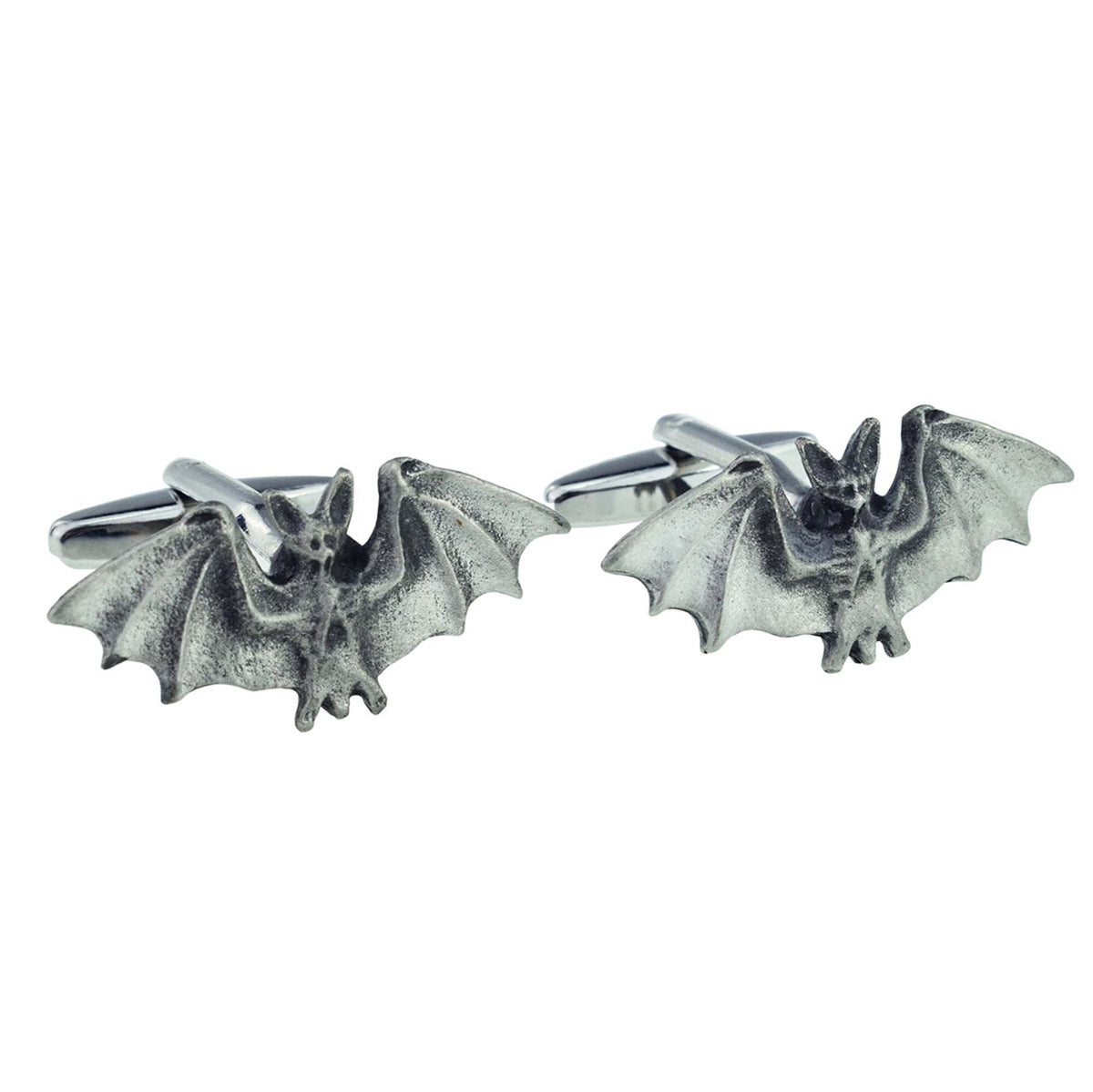 English Made Pewter Bat With Spread Wings Cufflinks | Ashton and Finch