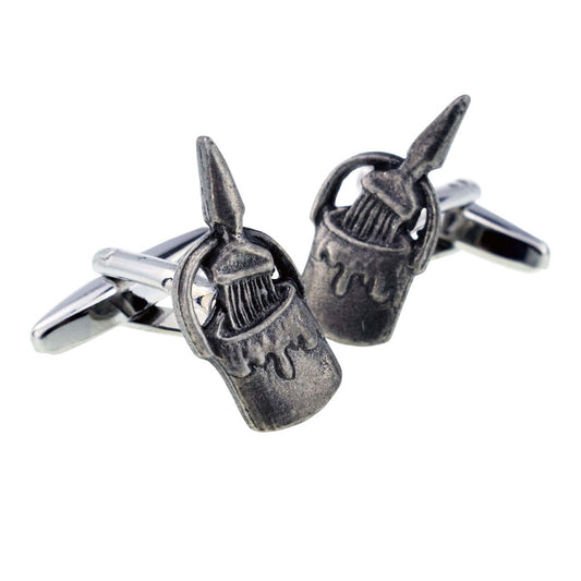 English Made Pewter Paint Pot Decorators Painters Cufflinks | Ashton and Finch