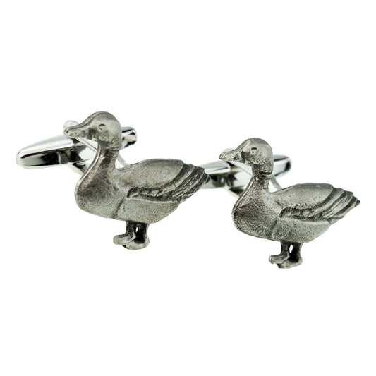 English Made Pewter Duck Bird Cufflinks | Ashton and Finch