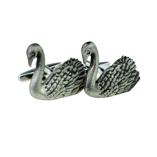 Swan Design Pewter Cufflinks | Ashton and Finch