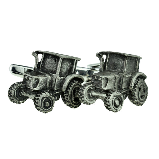 Modern Farm Tractor English Pewter Cufflinks | Ashton and Finch