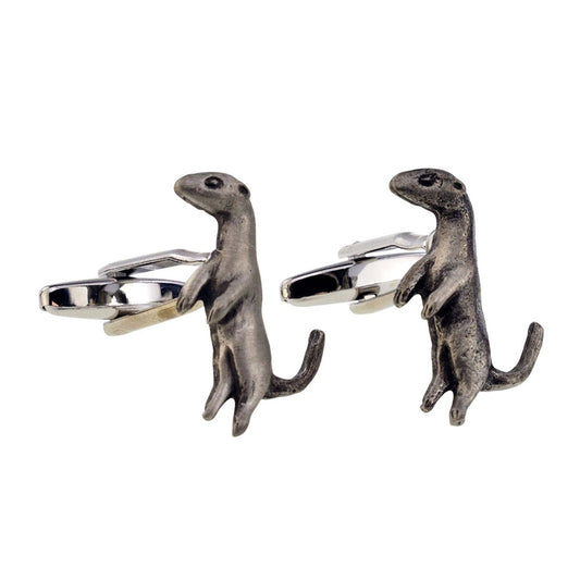 English Made Pewter Meerkat Cufflinks | Ashton and Finch