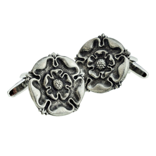 English Made Pewter Tudor Rose Cufflinks | Ashton and Finch