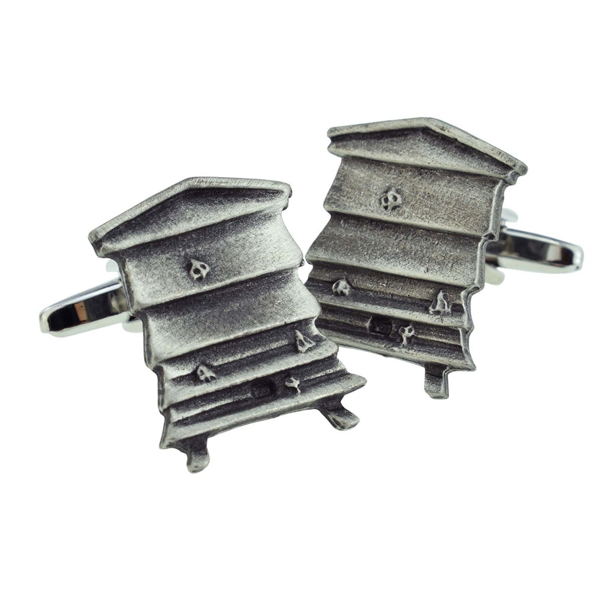 English Made Pewter Beehive Honey Bees Apiarist Cufflinks | Ashton and Finch