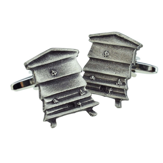 English Made Pewter Beehive Honey Bees Apiarist Cufflinks | Ashton and Finch