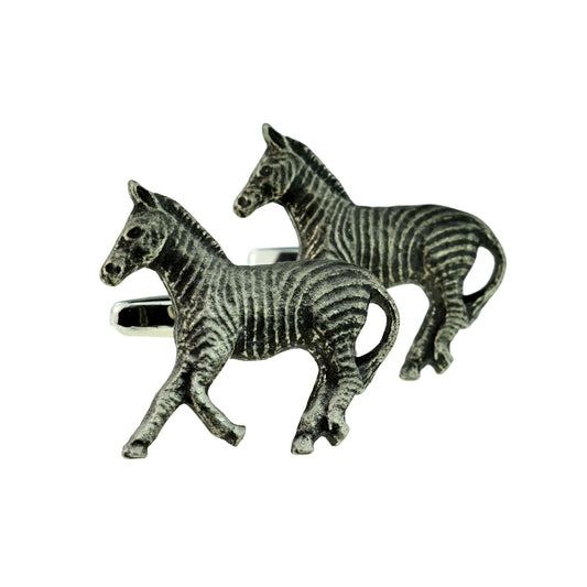 Zebra Safari Animal English Pewter Cufflinks | Ashton and Finch
