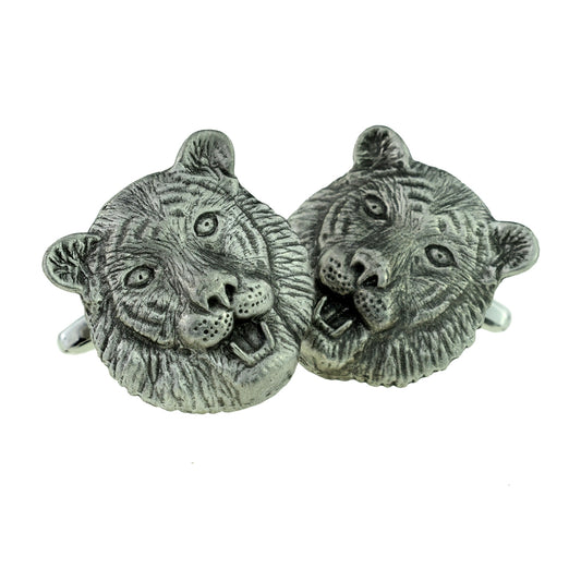 Tiger Safari Animal English Pewter Cufflinks | Ashton and Finch