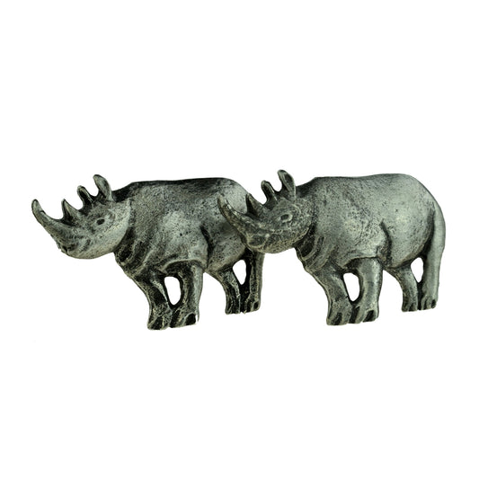 Rhinoceros Design Pewter Cufflinks | Ashton and Finch
