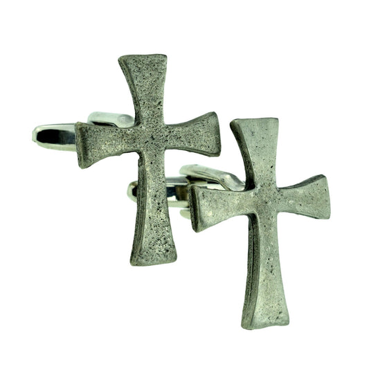Religious Cross English Pewter Cufflinks | Ashton and Finch