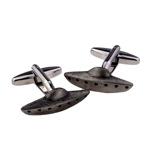 English made Pewter UFO Cufflinks | Ashton and Finch