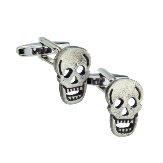 English Made Pewter Skull Design Cufflinks | Ashton and Finch