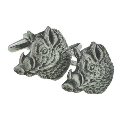 Wild Boar Animal English Pewter Cufflinks | Ashton and Finch