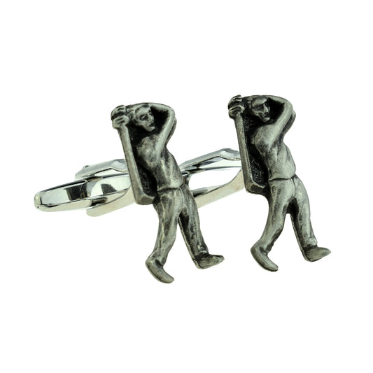 Golfer Driving the Ball Pewter Cufflinks | Ashton and Finch