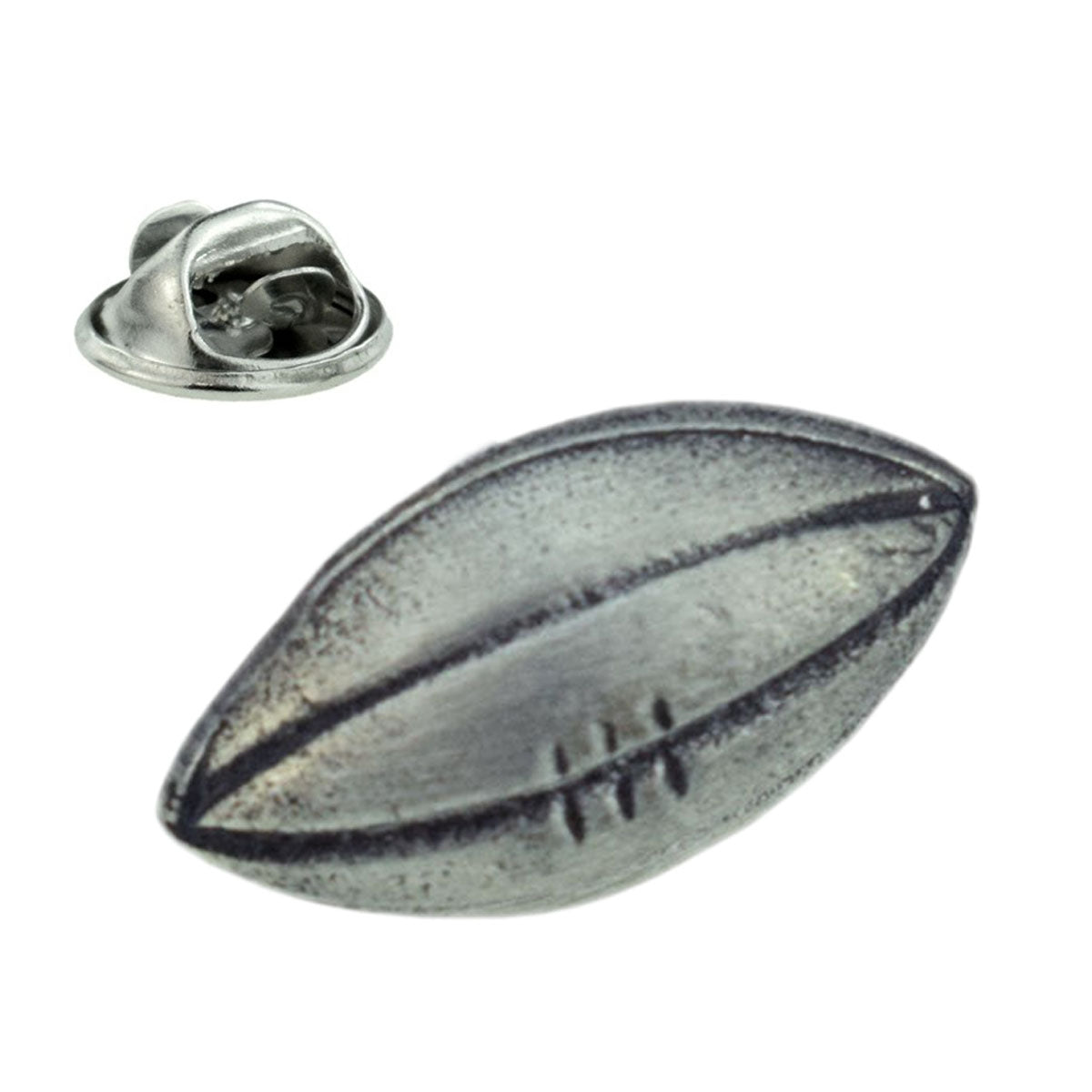 Rugby Ball English Made Pewter Lapel Pin Badge