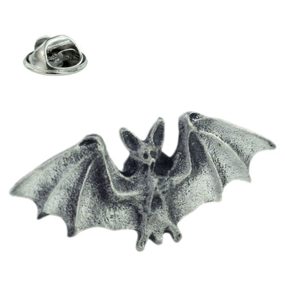 Bat with Spread Wings English Made Pewter Lapel Pin Badge