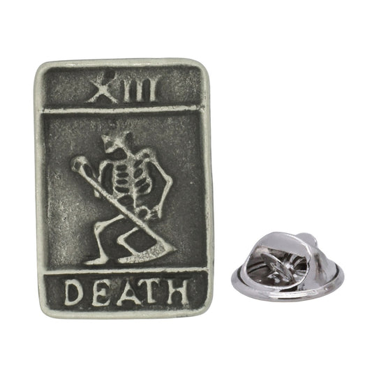 Death Tarot Card English Made Pewter Lapel Pin Badge