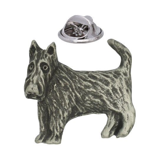 Scottie Dog English Made Pewter Lapel Pin Badge
