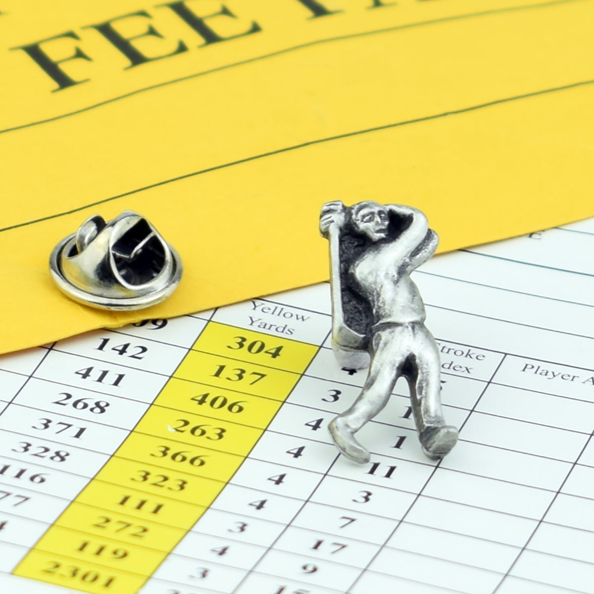 Golfer Golfing English Made Pewter Lapel Pin Badge