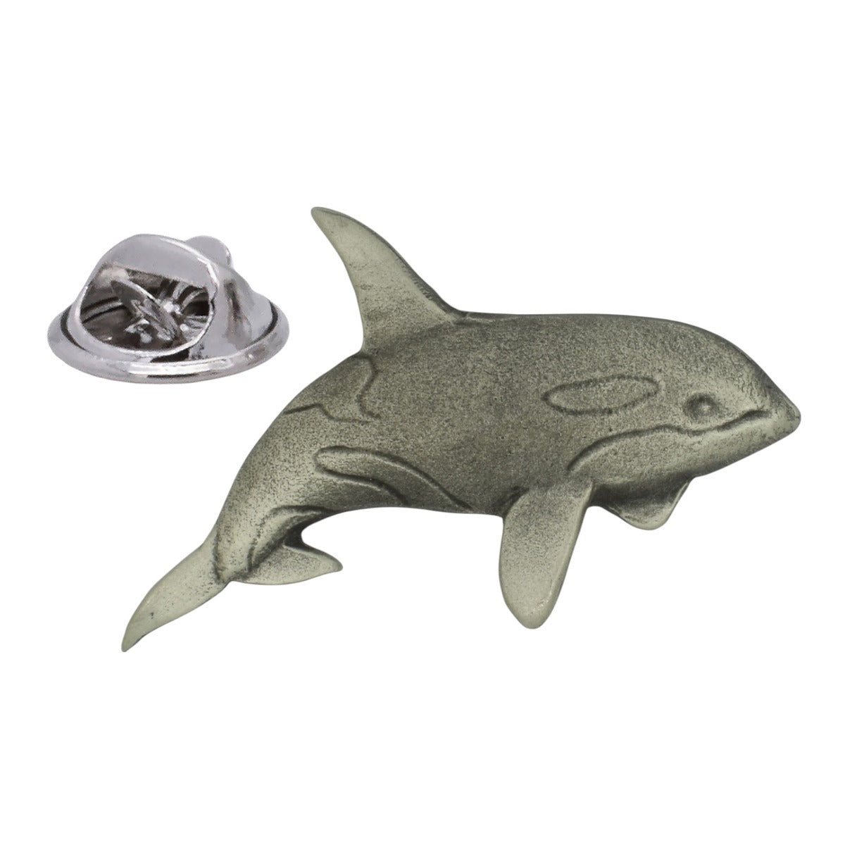 Orca English Made Pewter Lapel Pin Badge