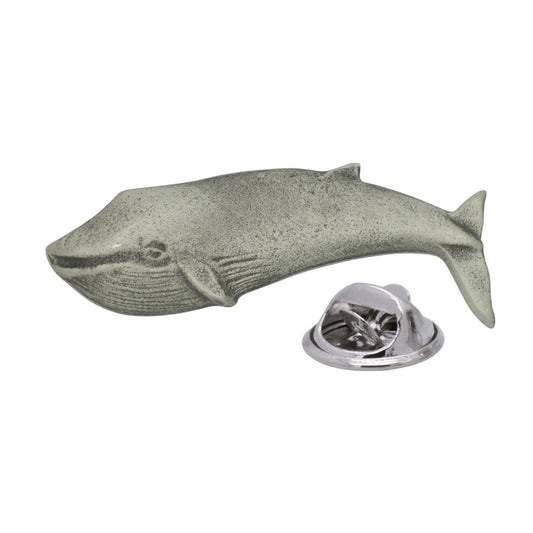 Blue Whale English Made Pewter Lapel Pin Badge