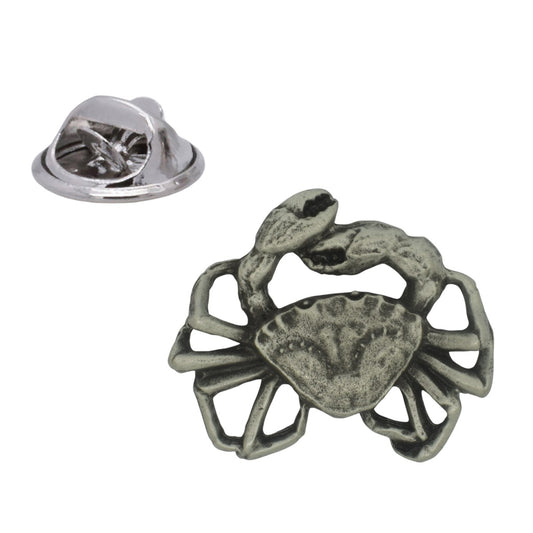 Crab English Made Pewter Lapel Pin Badge