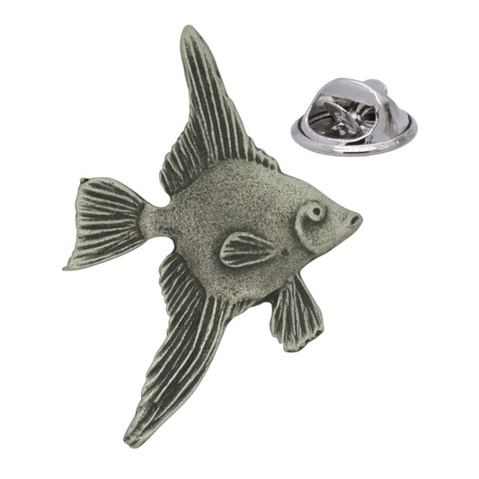 Angel Fish English Made Pewter Lapel Pin Badge