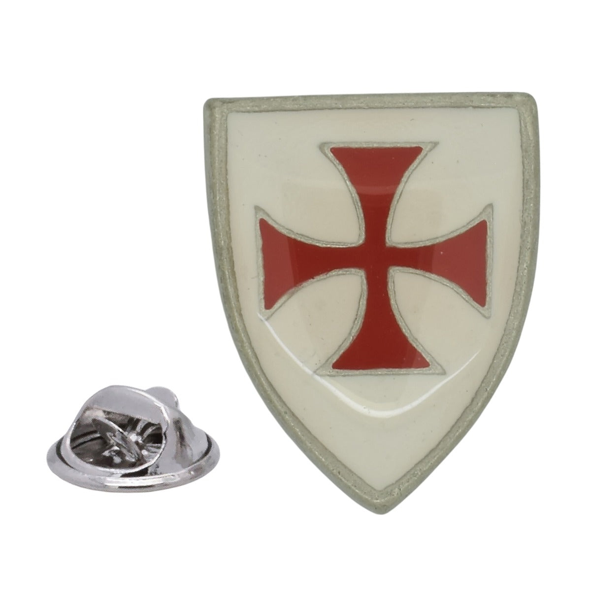 Templars Shield English Made Pewter Lapel Pin Badge