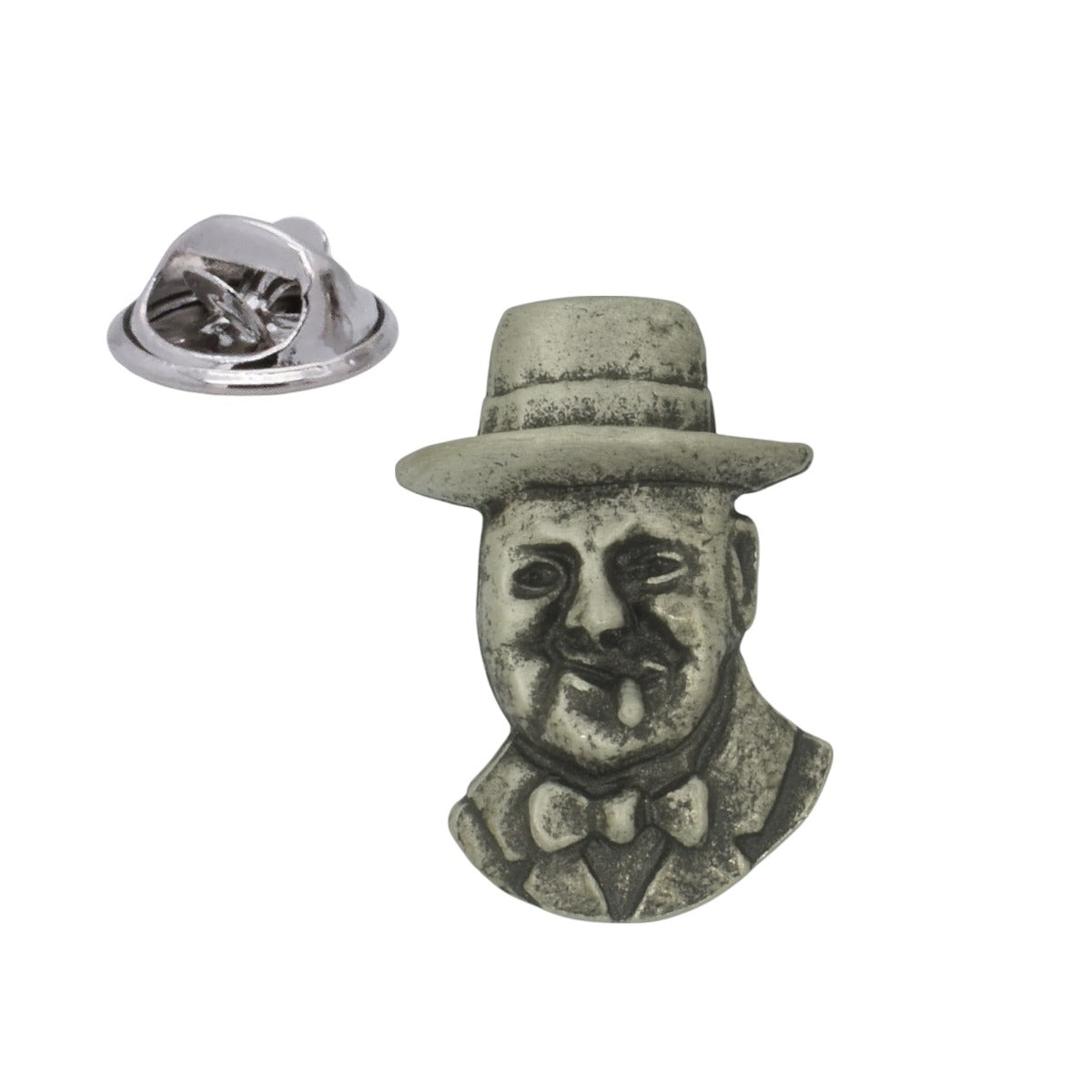 Churchill English Made Pewter Lapel Pin Badge
