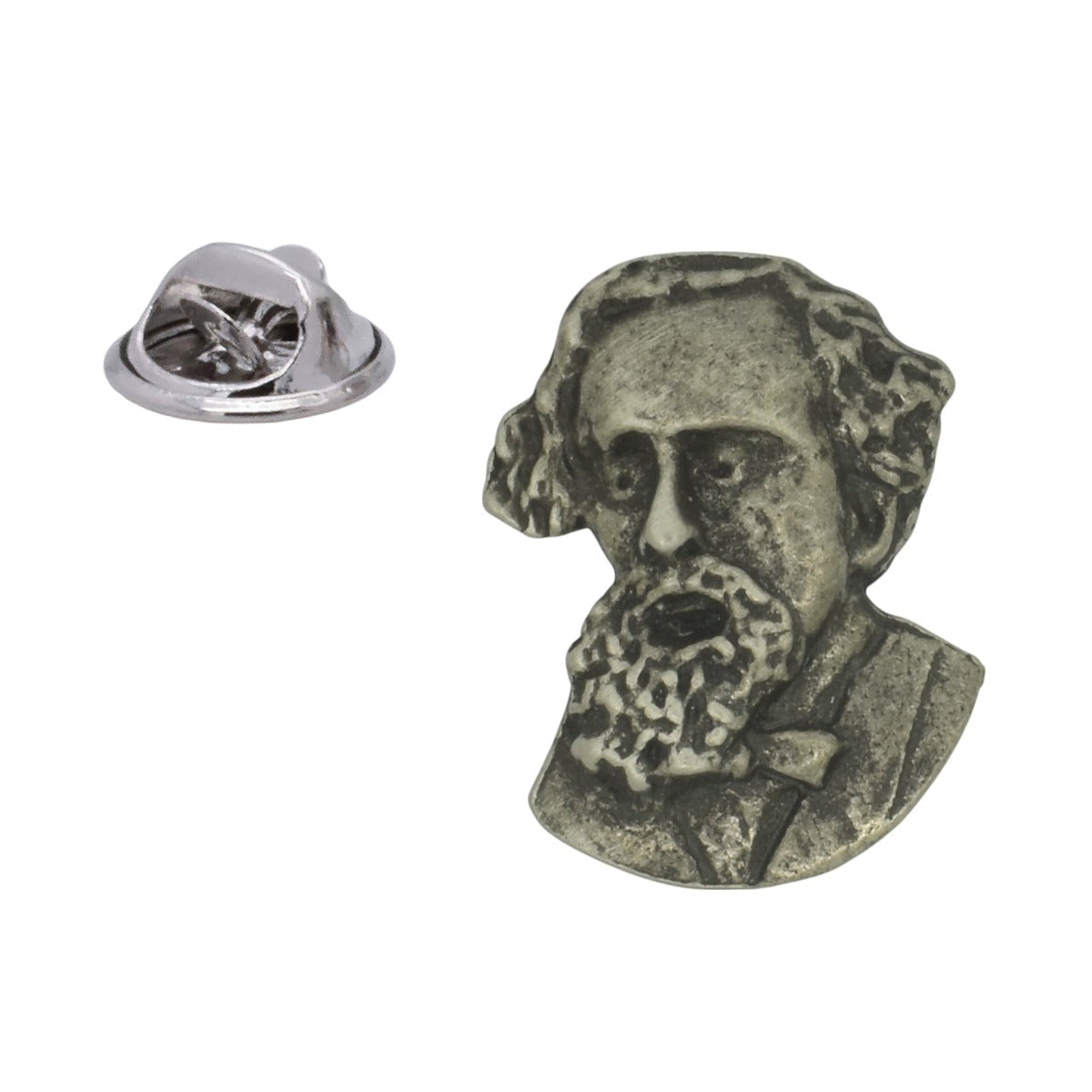 Charles Dickens English Made Pewter Lapel Pin Badge