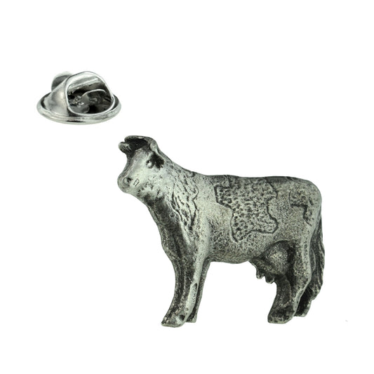 Cow English Made Pewter Lapel Pin Badge