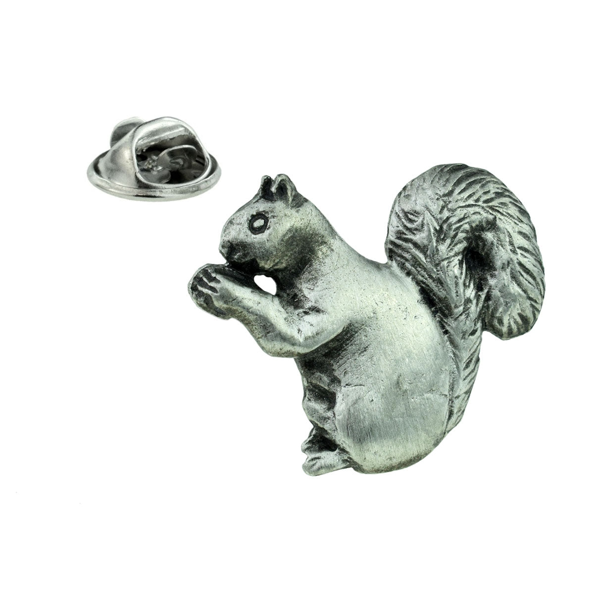 Squirrel English Made Pewter Lapel Pin Badge