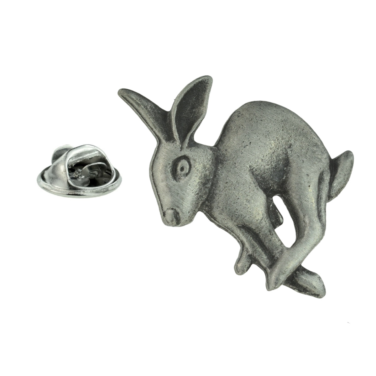 Hare English Made Pewter Lapel Pin Badge